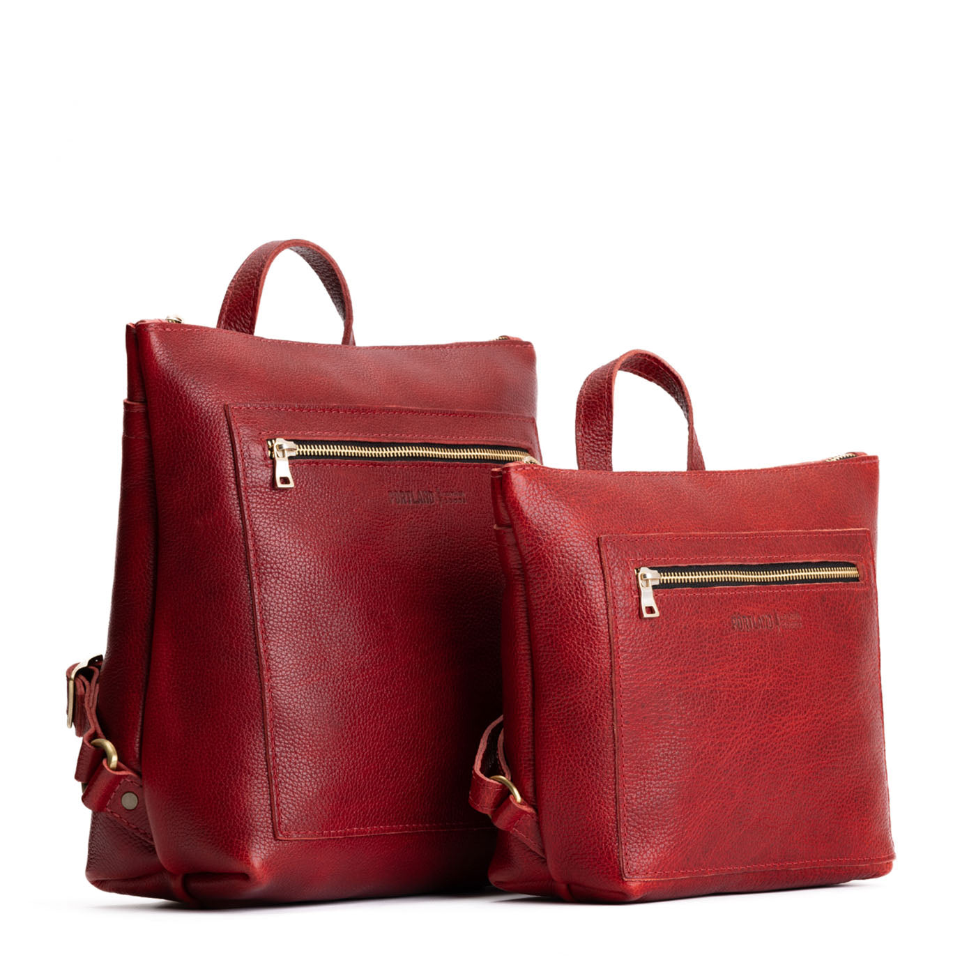 Full Grain Leather Tote Backpack with Zipper Pockets | Adjustable Straps