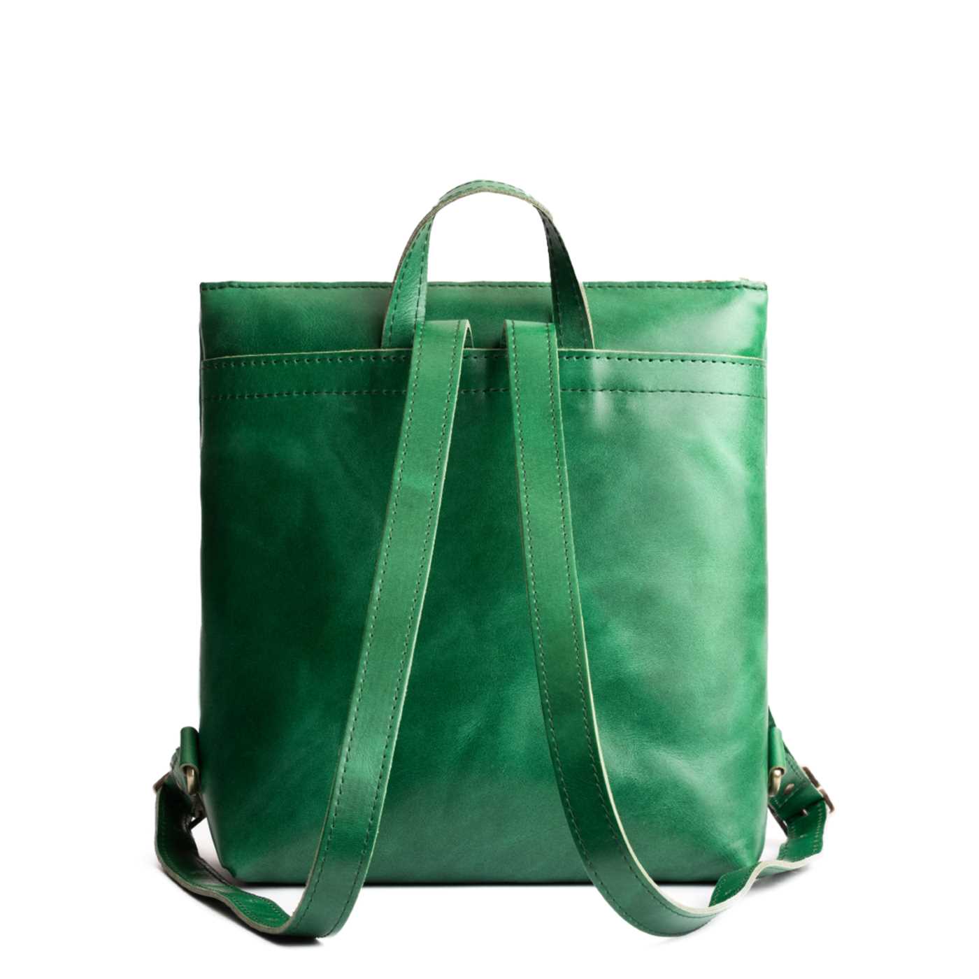 Full Grain Leather Tote Backpack with Zipper Pockets | Adjustable Straps