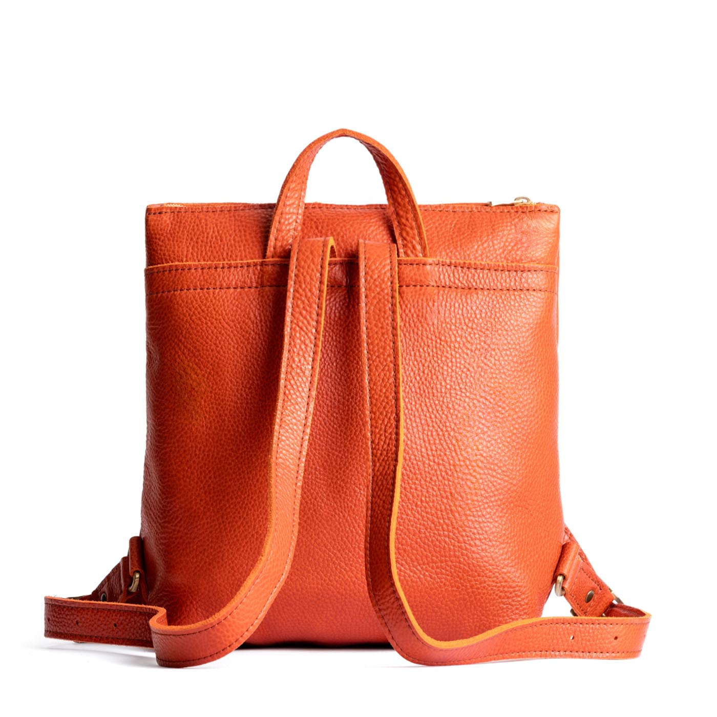 Full Grain Leather Tote Backpack with Zipper Pockets | Adjustable Straps