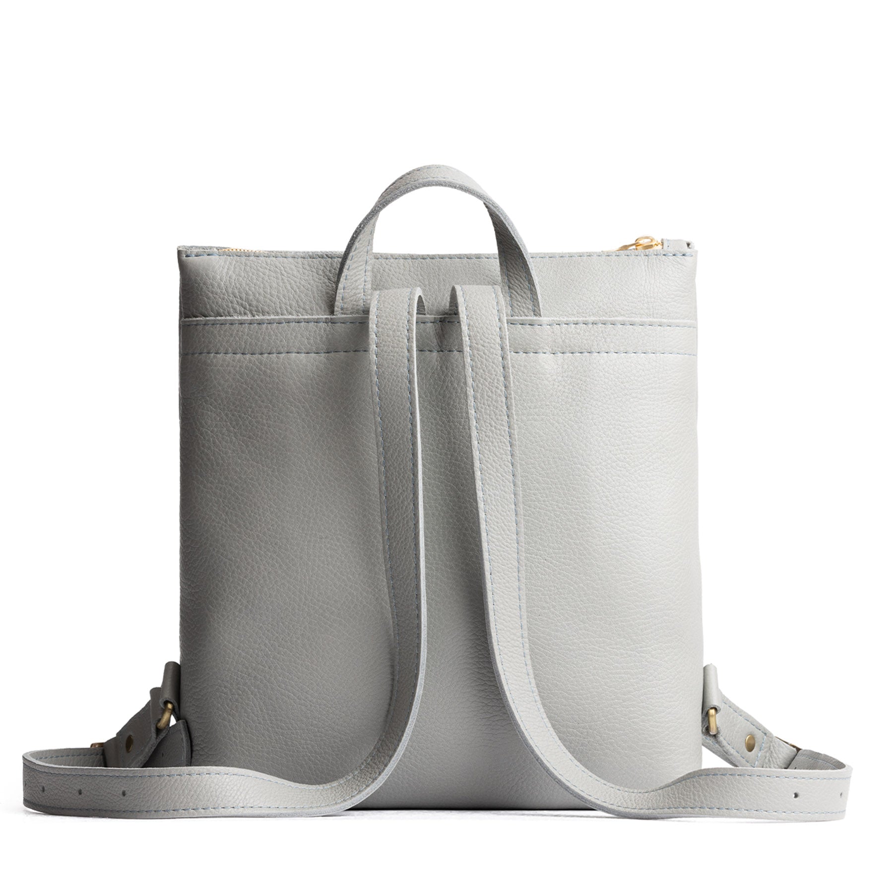Full Grain Leather Tote Backpack with Zipper Pockets | Adjustable Straps