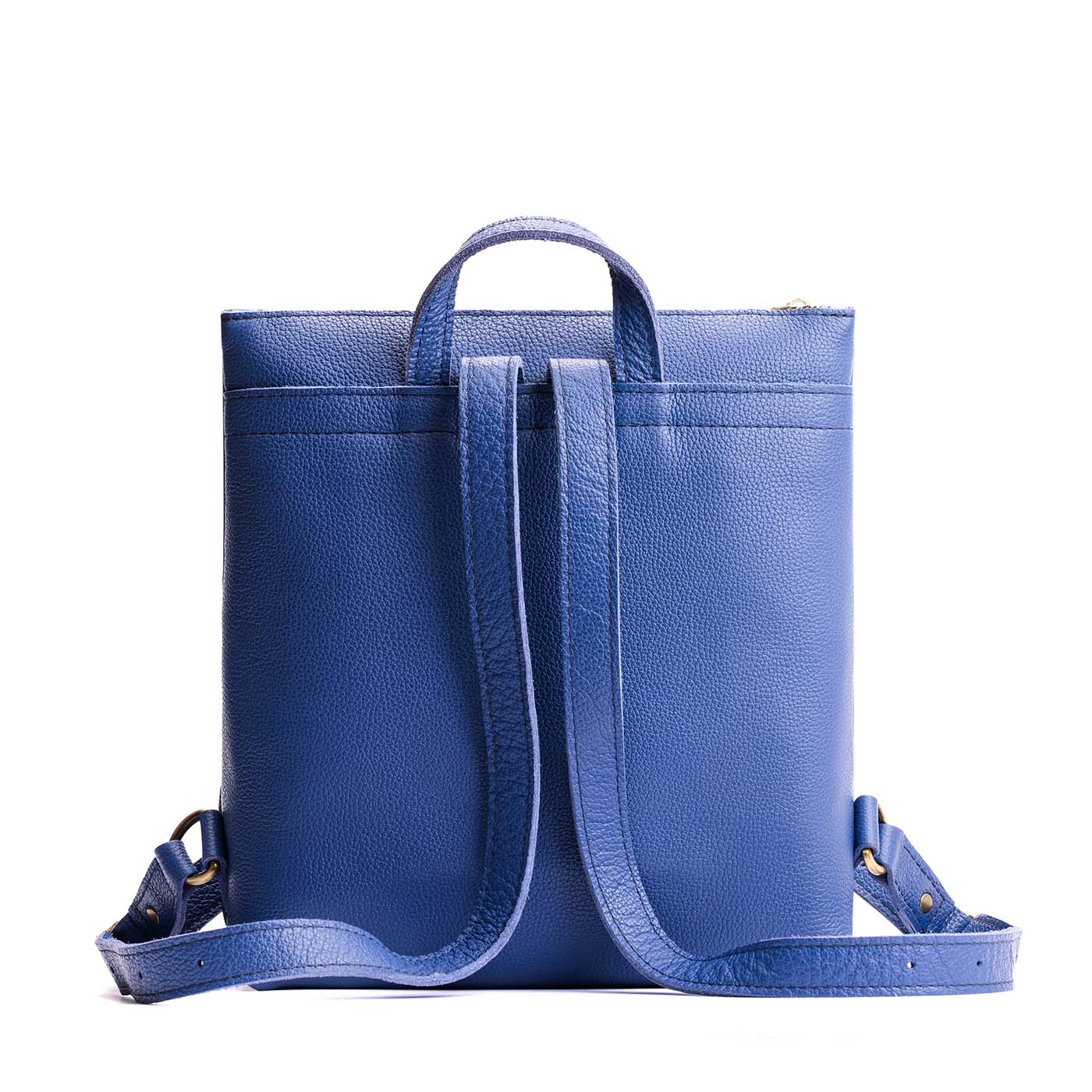 Full Grain Leather Tote Backpack with Zipper Pockets | Adjustable Straps