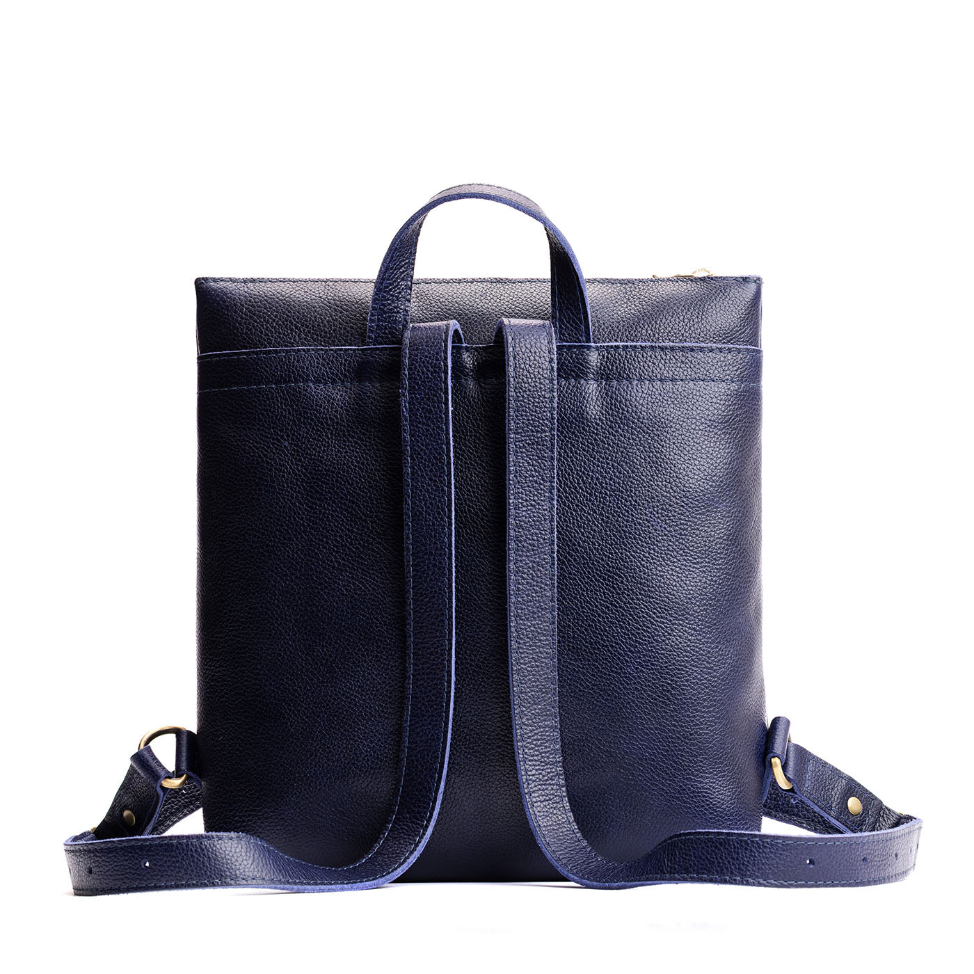 Full Grain Leather Tote Backpack with Zipper Pockets | Adjustable Straps