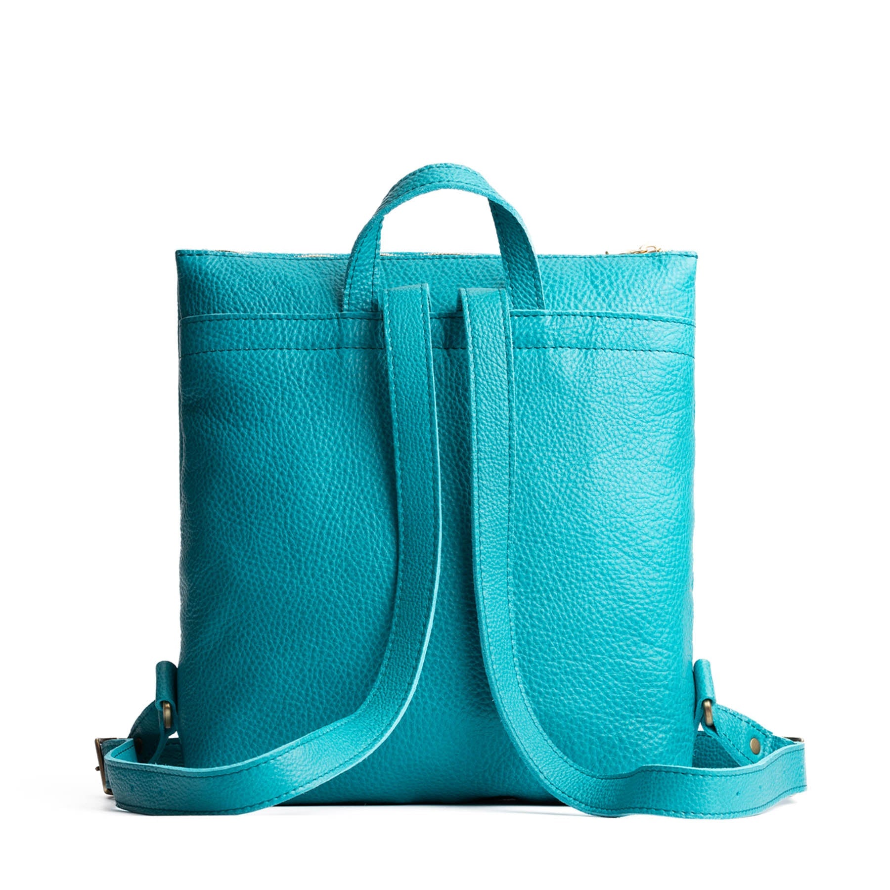 Full Grain Leather Tote Backpack with Zipper Pockets | Adjustable Straps