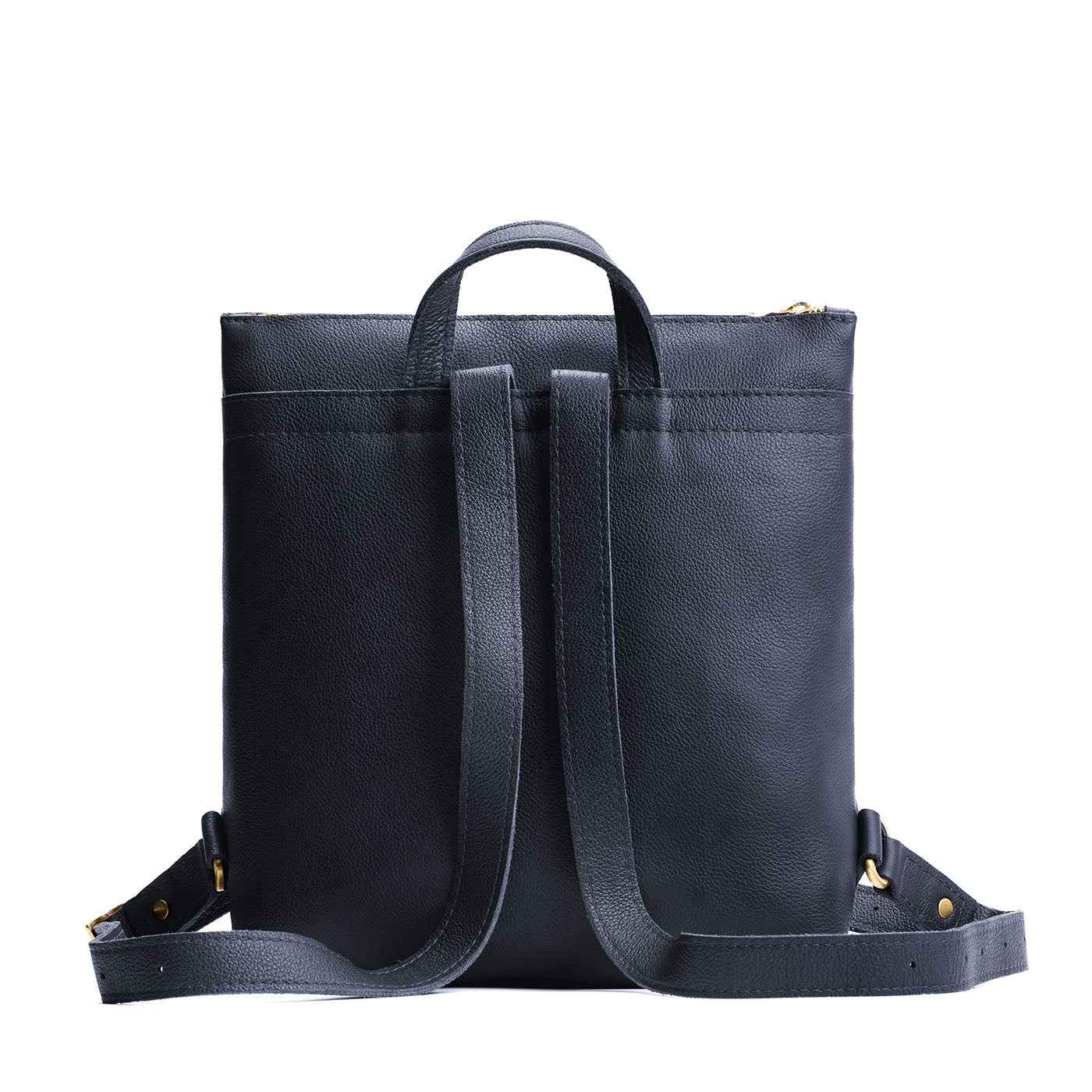 Full Grain Leather Tote Backpack with Zipper Pockets | Adjustable Straps