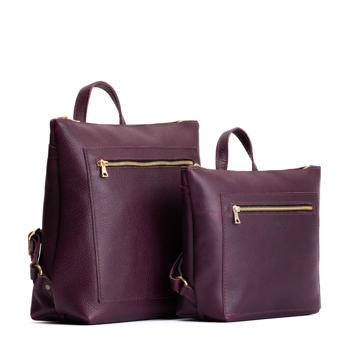 Full Grain Leather Tote Backpack with Zipper Pockets | Adjustable Straps