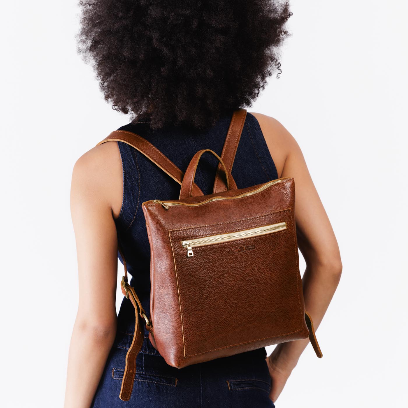 Full Grain Leather Tote Backpack with Zipper Pockets | Adjustable Straps