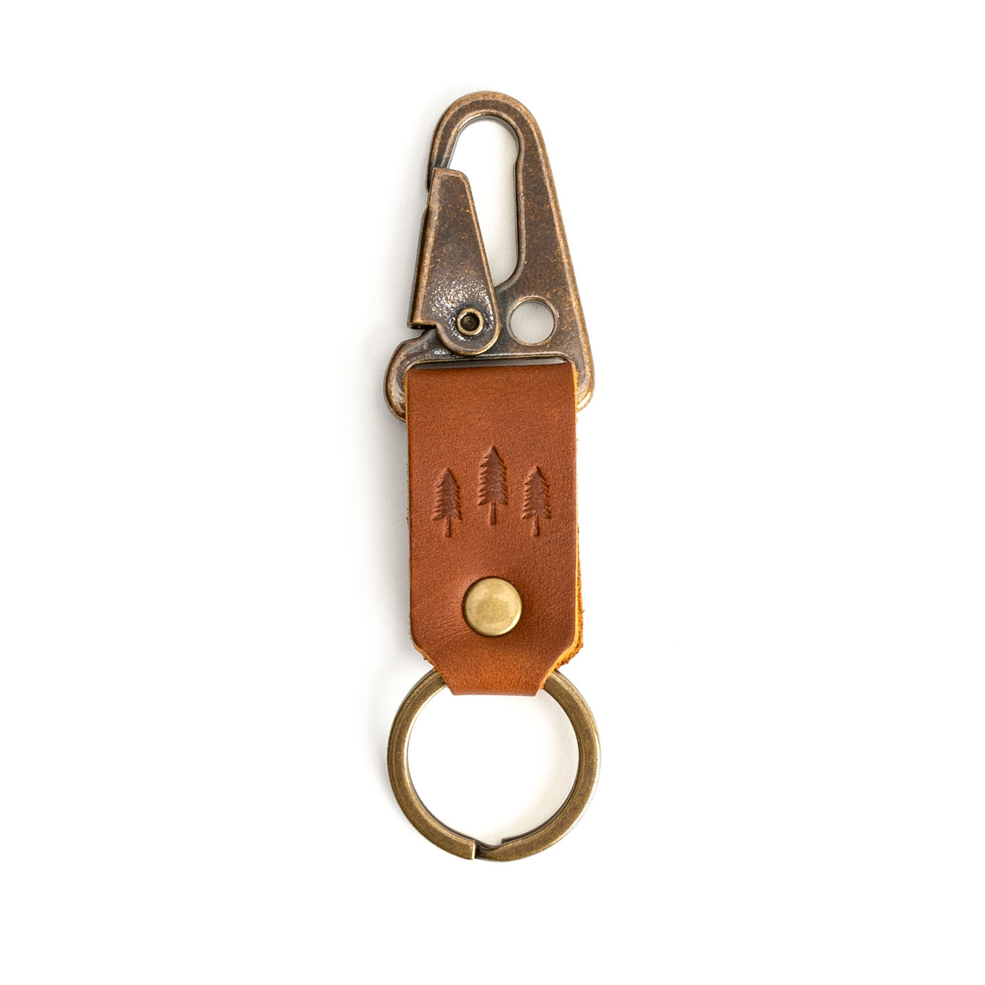 Antiqued Brass Keychain with Rifle Clip | PLG Branded