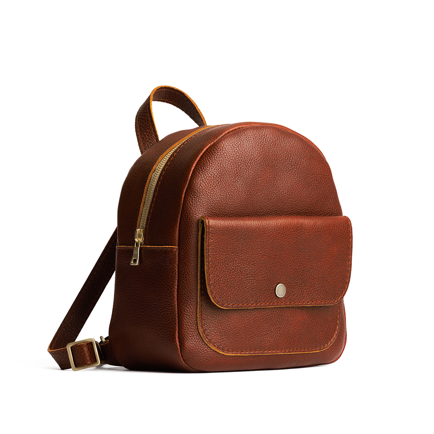 Mini Snap Backpack with Front Pocket & Adjustable Straps | Portland Leather