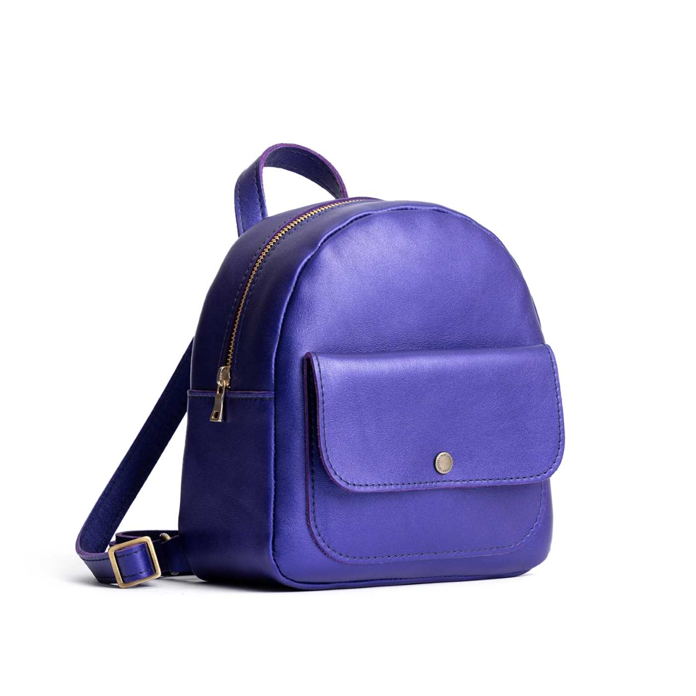 Mini Snap Backpack with Front Pocket & Adjustable Straps | Portland Leather