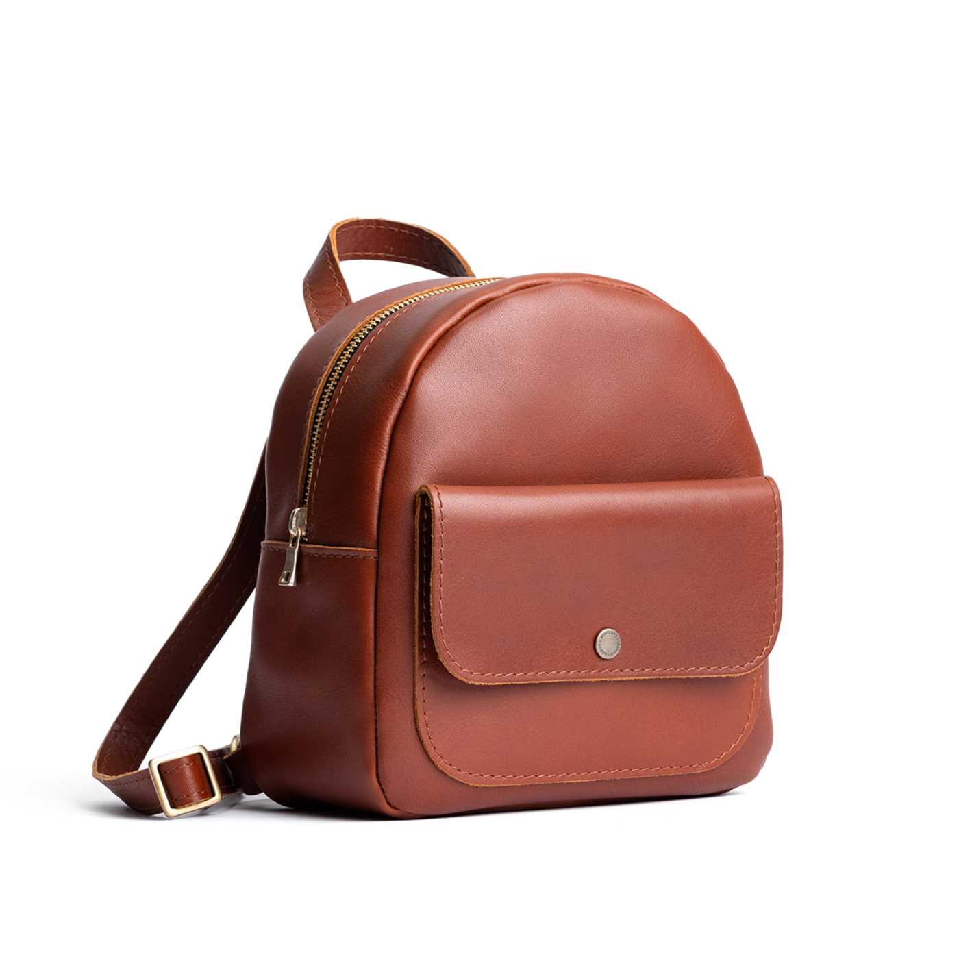Mini Snap Backpack with Front Pocket & Adjustable Straps | Portland Leather