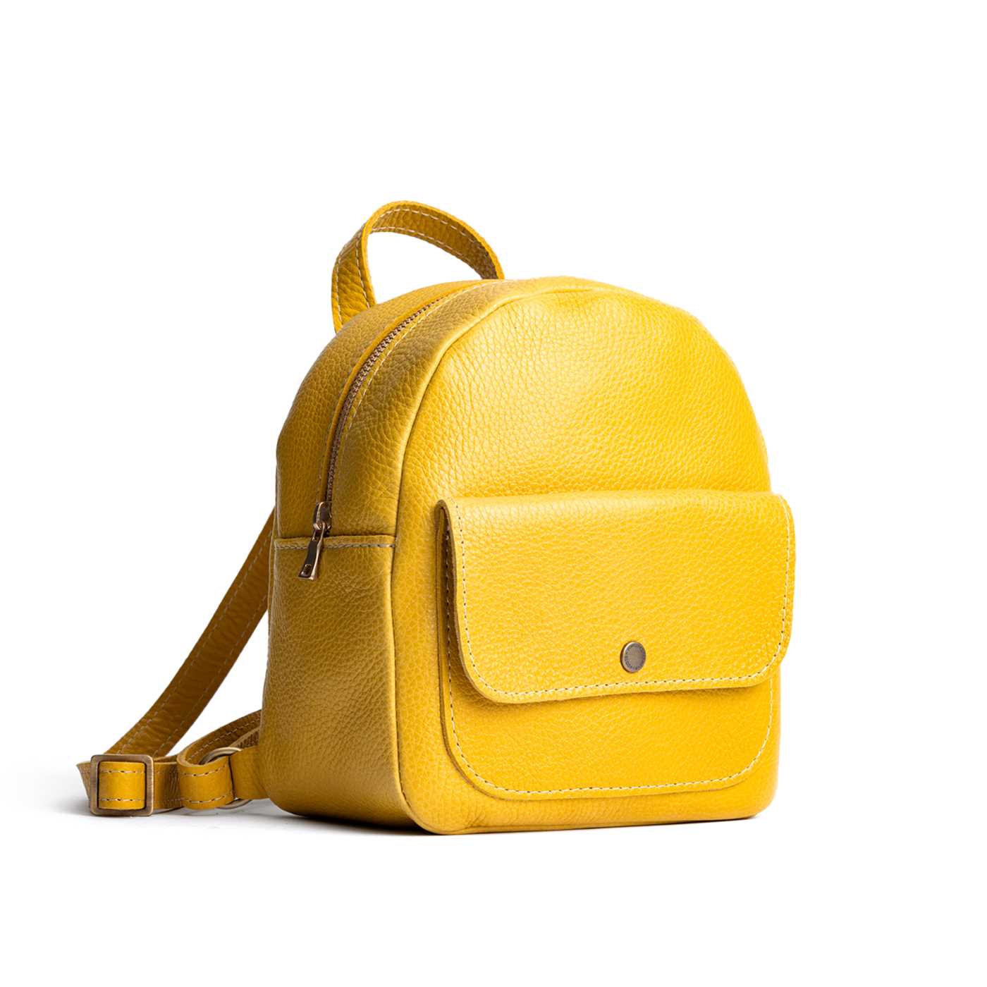 Mini Snap Backpack with Front Pocket & Adjustable Straps | Portland Leather
