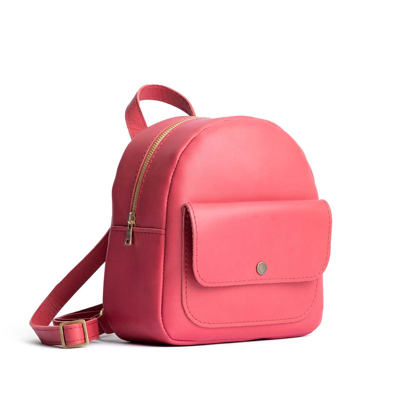 Mini Snap Backpack with Front Pocket & Adjustable Straps | Portland Leather