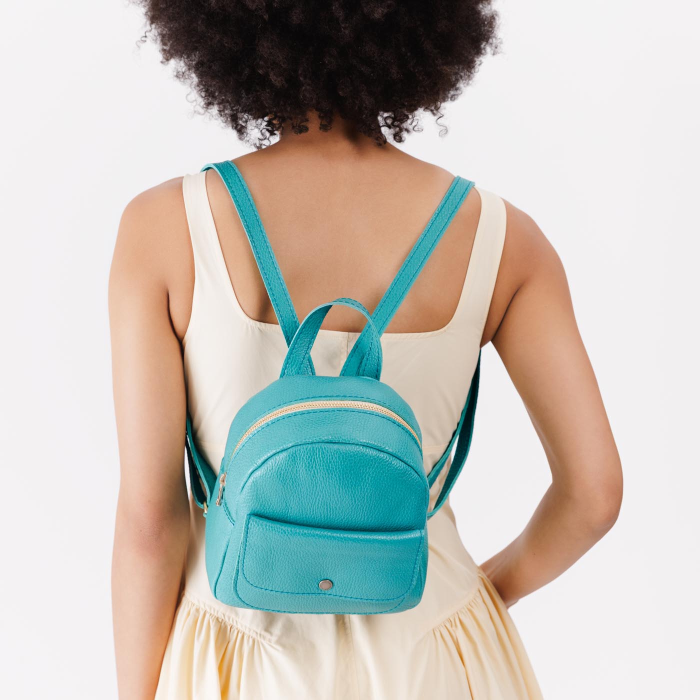 Mini Snap Backpack with Front Pocket & Adjustable Straps | Portland Leather