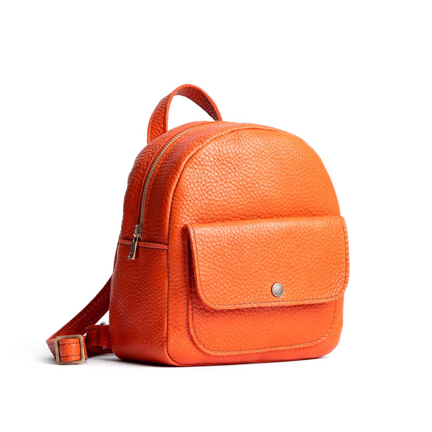 Mini Snap Backpack with Front Pocket & Adjustable Straps | Portland Leather