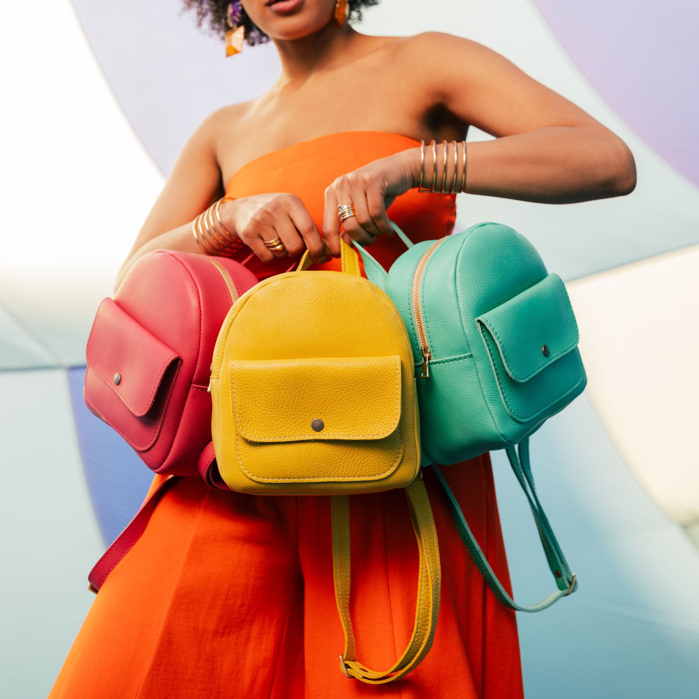 Mini Snap Backpack with Front Pocket & Adjustable Straps | Portland Leather
