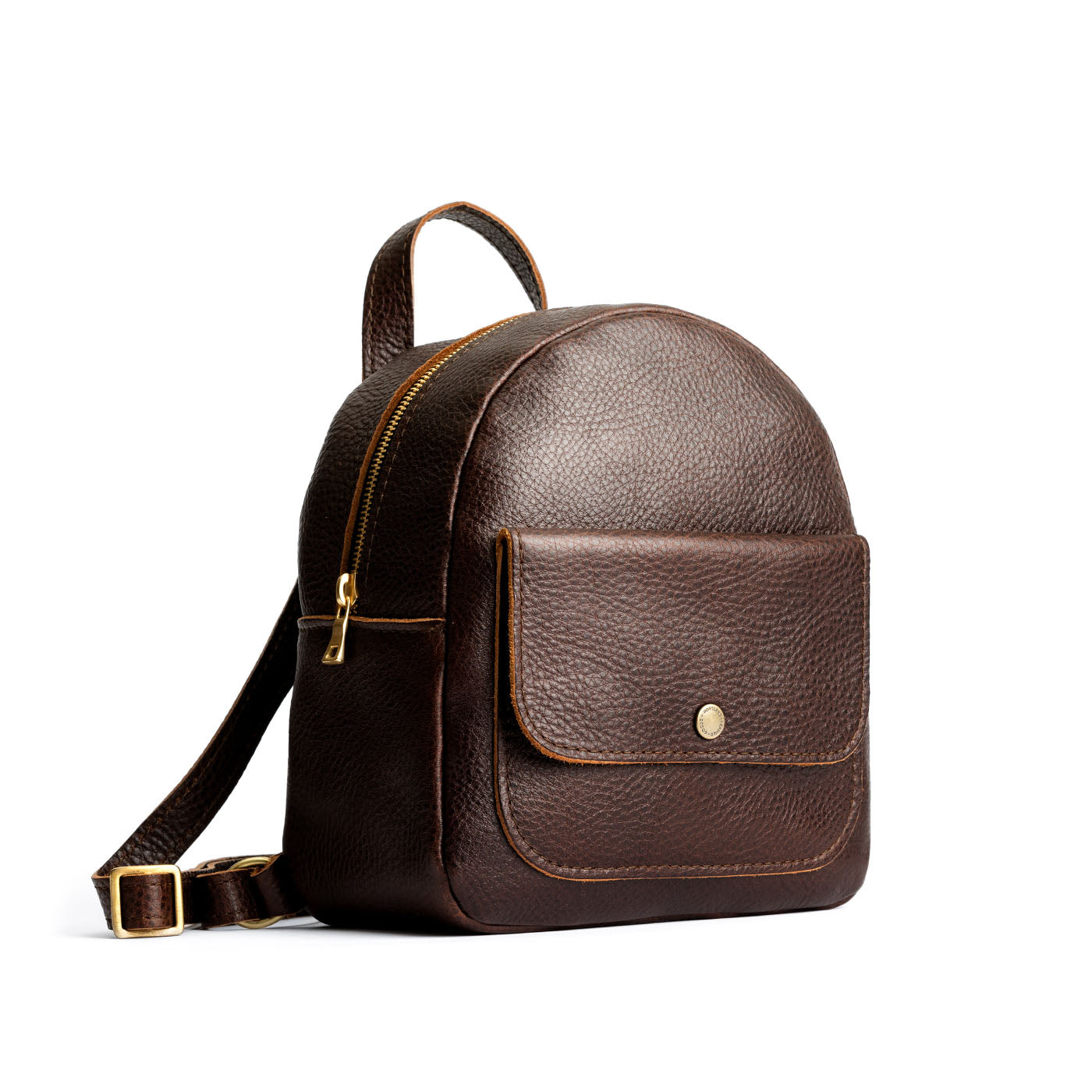 Mini Snap Backpack with Front Pocket & Adjustable Straps | Portland Leather