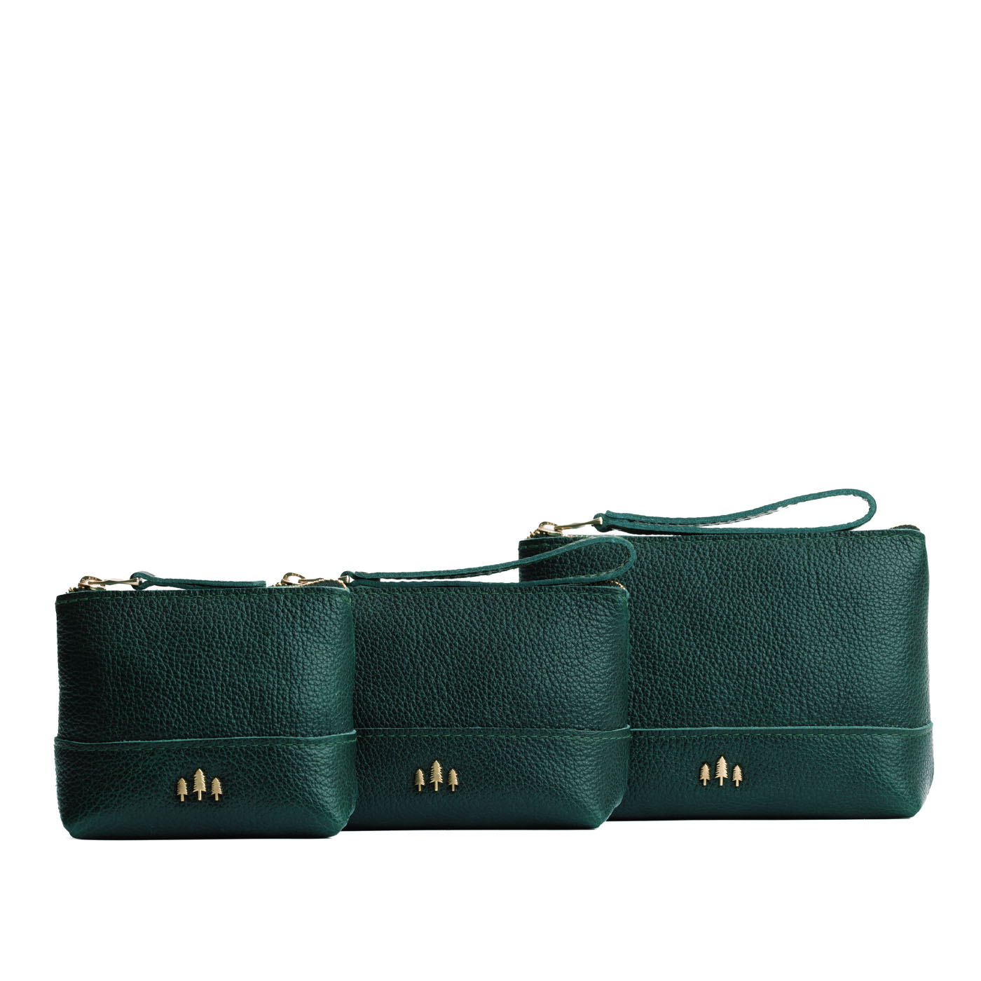 Leather Zipper Pouch with Wrist Strap & Flat Base | Almost Perfect Chelsea