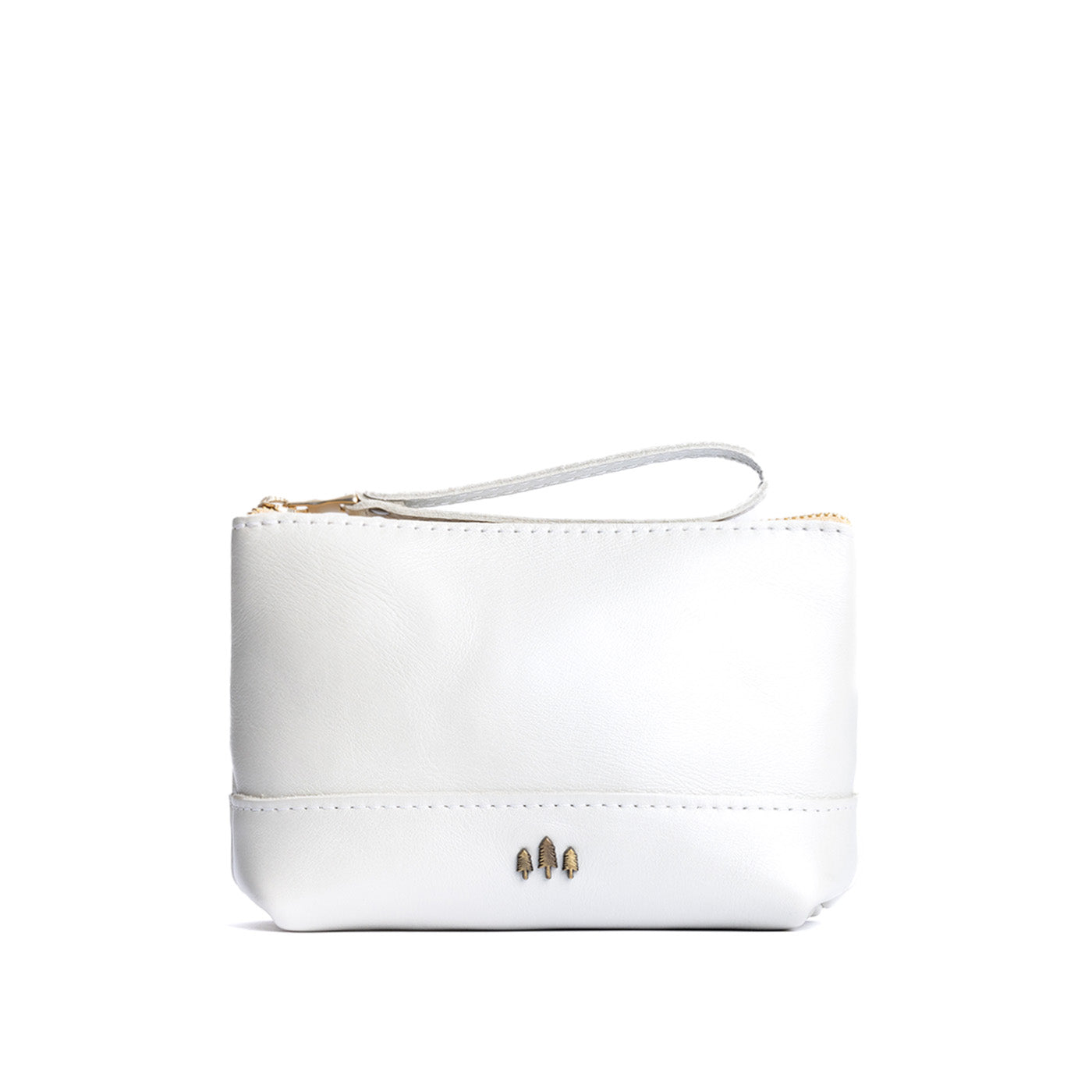 Leather Zipper Pouch with Wrist Strap & Flat Base | Almost Perfect Chelsea