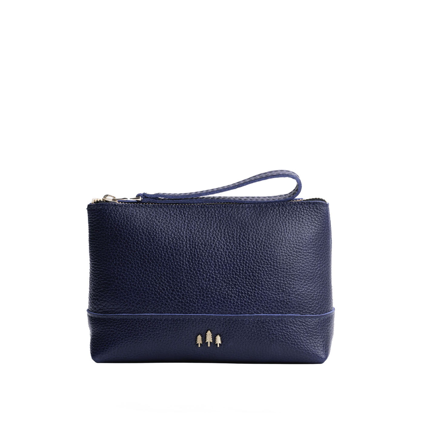 Leather Zipper Pouch with Wrist Strap & Flat Base | Almost Perfect Chelsea
