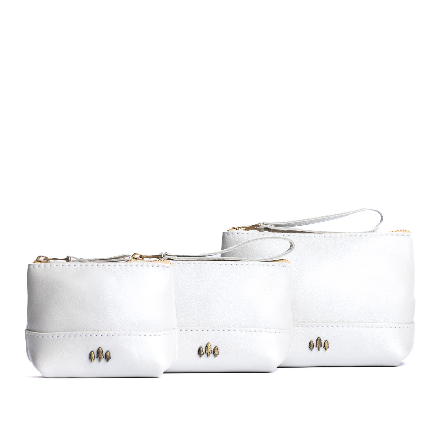Leather Zipper Pouch with Wrist Strap & Flat Base | Almost Perfect Chelsea