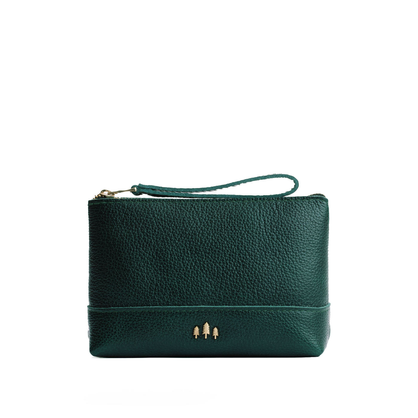 Leather Zipper Pouch with Wrist Strap & Flat Base | Almost Perfect Chelsea