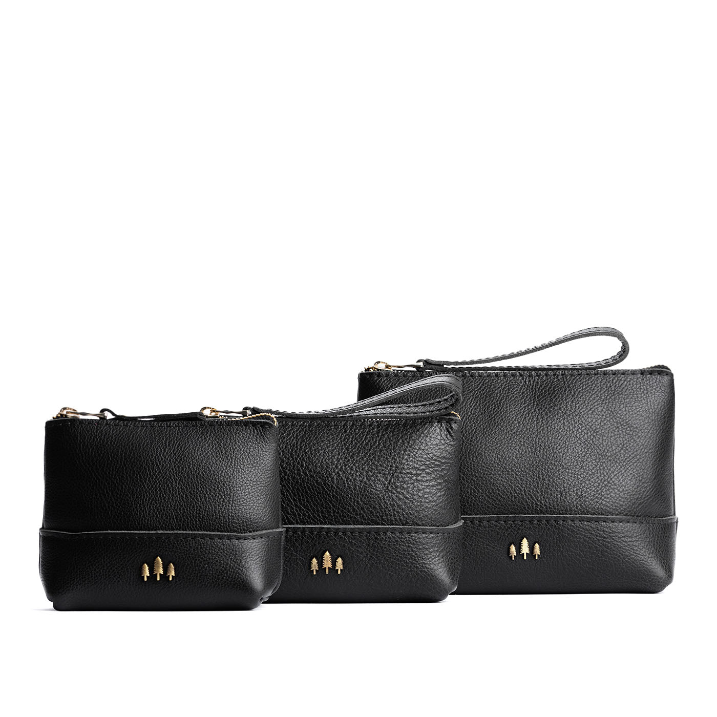 Leather Zipper Pouch with Wrist Strap & Flat Base | Almost Perfect Chelsea