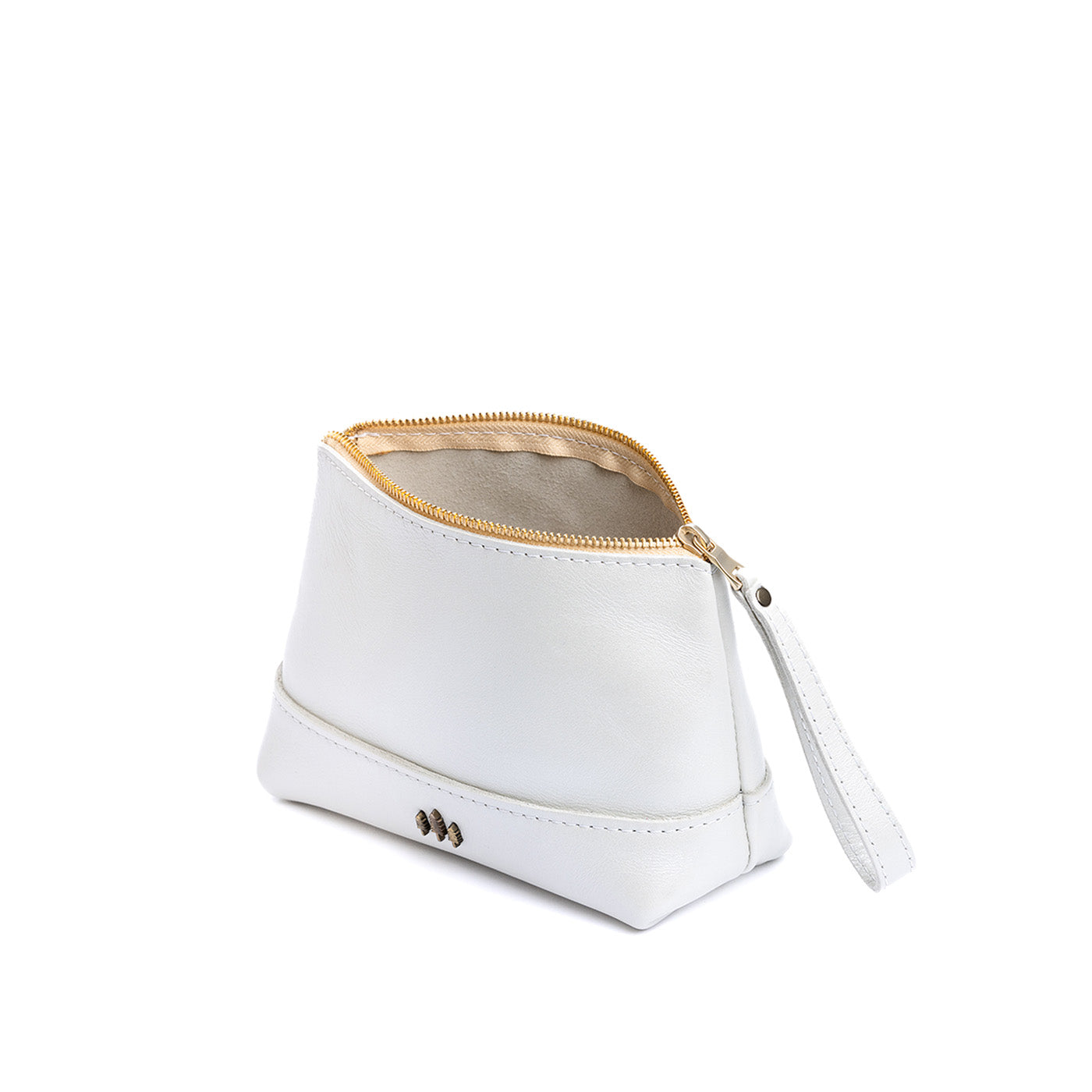 Leather Zipper Pouch with Wrist Strap & Flat Base | Almost Perfect Chelsea