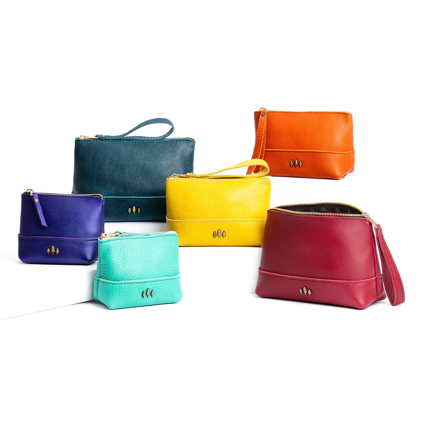 Leather Zipper Pouch with Wrist Strap & Flat Base | Almost Perfect Chelsea