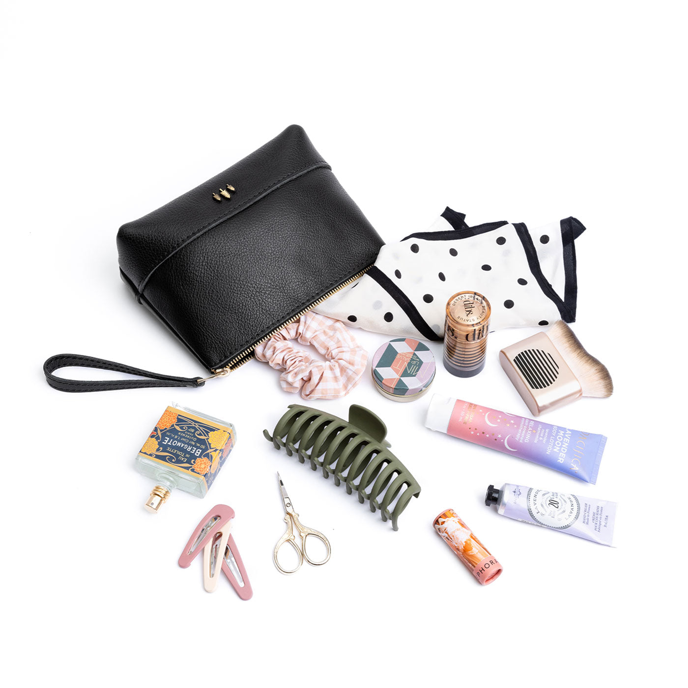 Leather Zipper Pouch with Wrist Strap & Flat Base | Almost Perfect Chelsea