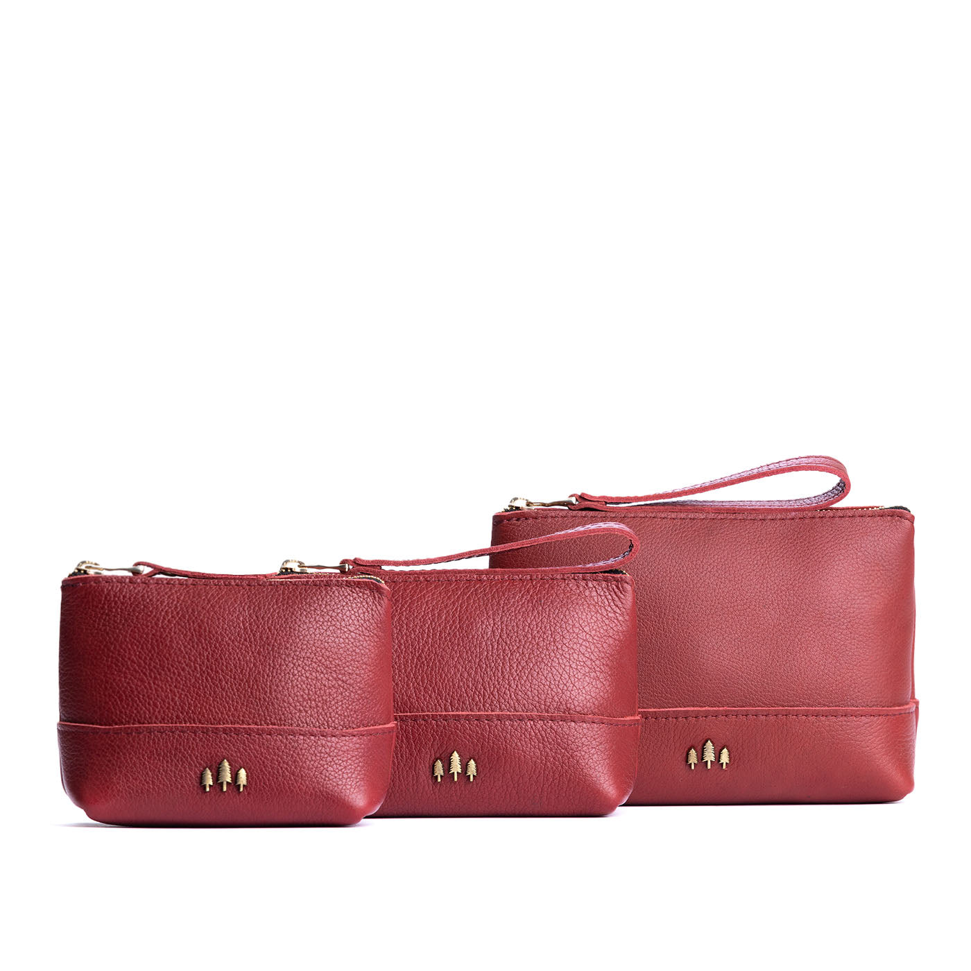 Leather Zipper Pouch with Wrist Strap & Flat Base | Almost Perfect Chelsea