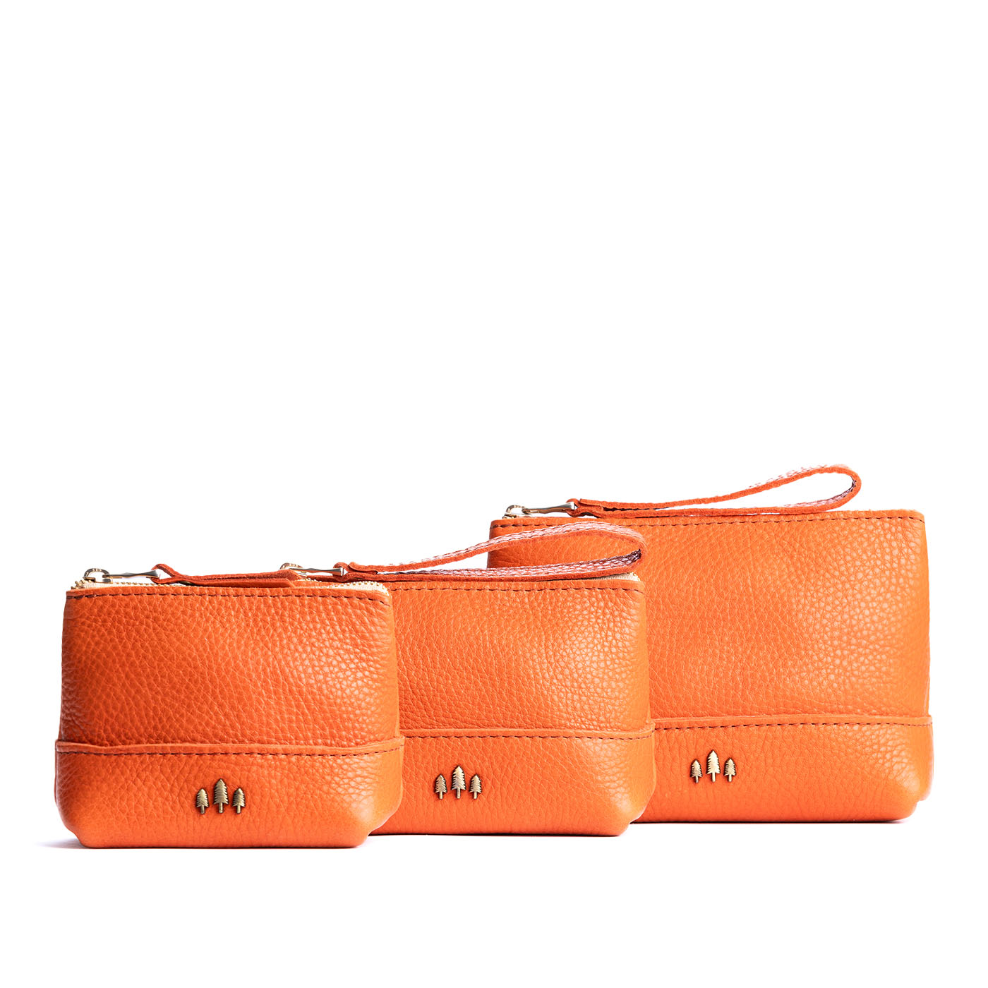 Leather Zipper Pouch with Wrist Strap & Flat Base | Almost Perfect Chelsea