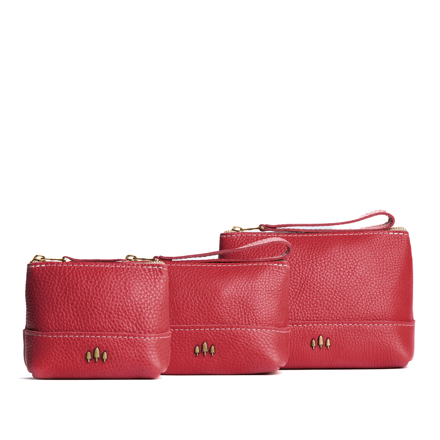 Leather Zipper Pouch with Wrist Strap & Flat Base | Almost Perfect Chelsea
