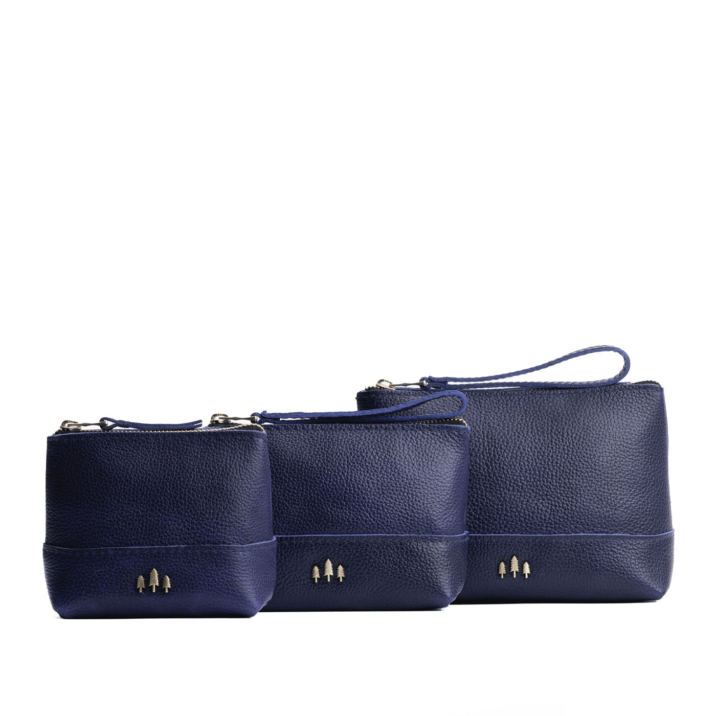 Leather Zipper Pouch with Wrist Strap & Flat Base | Almost Perfect Chelsea