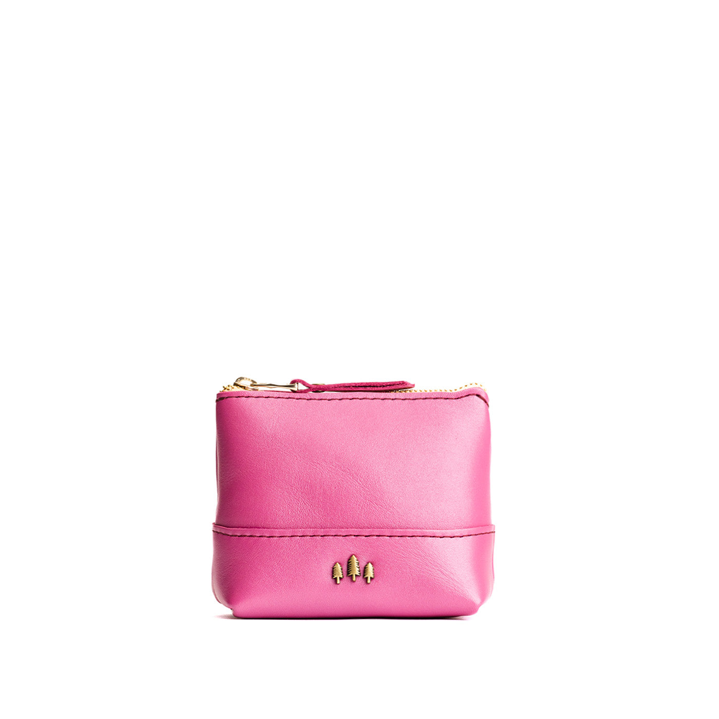 Leather Zipper Pouch with Wrist Strap & Flat Base | Almost Perfect Chelsea