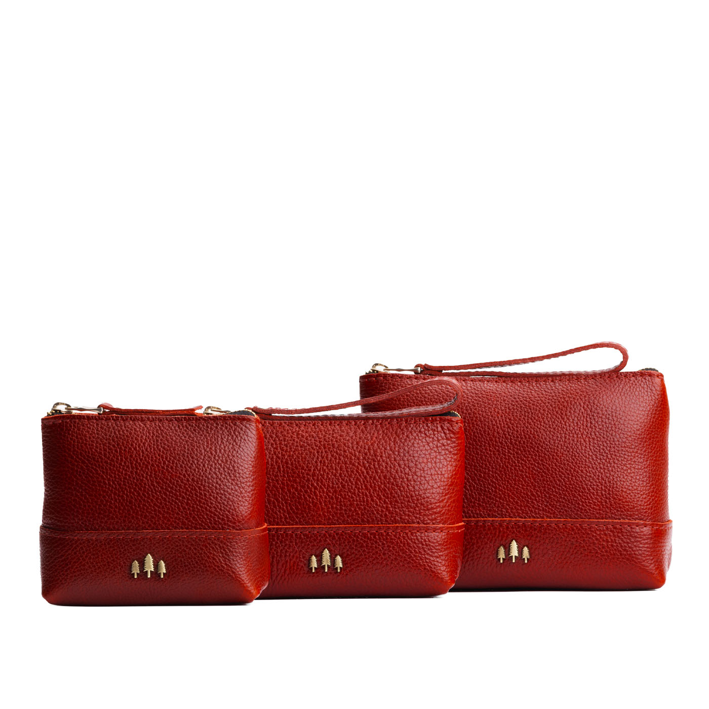 Leather Zipper Pouch with Wrist Strap & Flat Base | Almost Perfect Chelsea