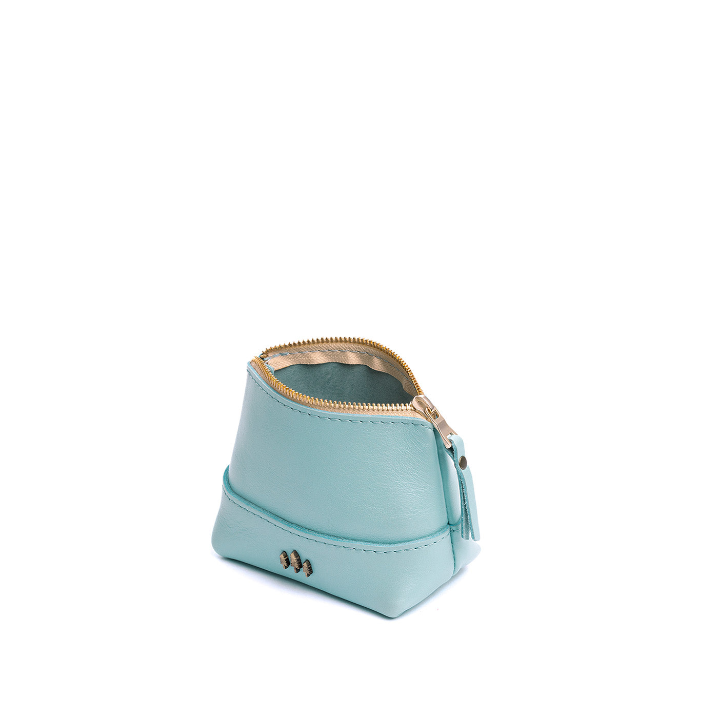Leather Zipper Pouch with Wrist Strap & Flat Base | Almost Perfect Chelsea
