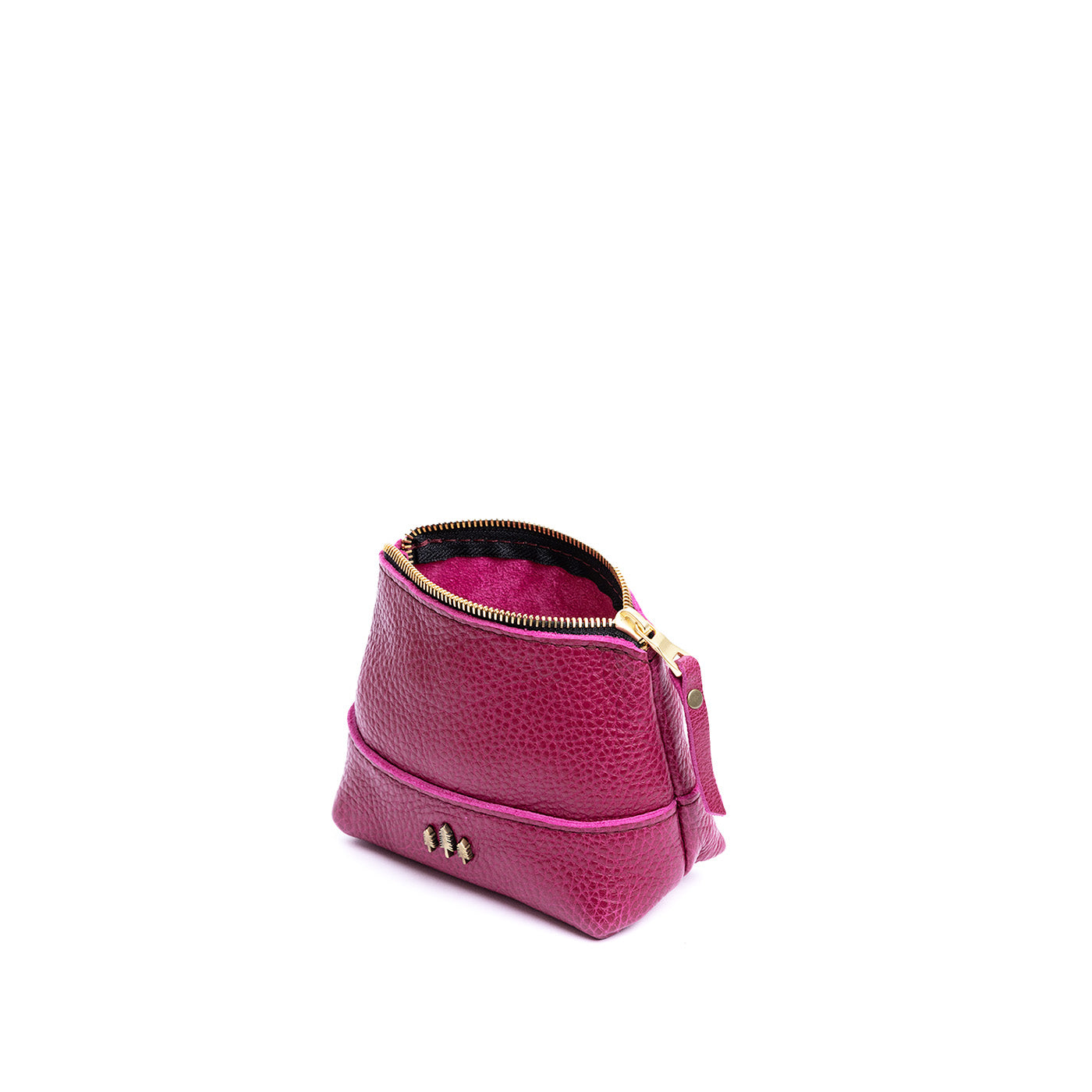 Leather Zipper Pouch with Wrist Strap & Flat Base | Almost Perfect Chelsea