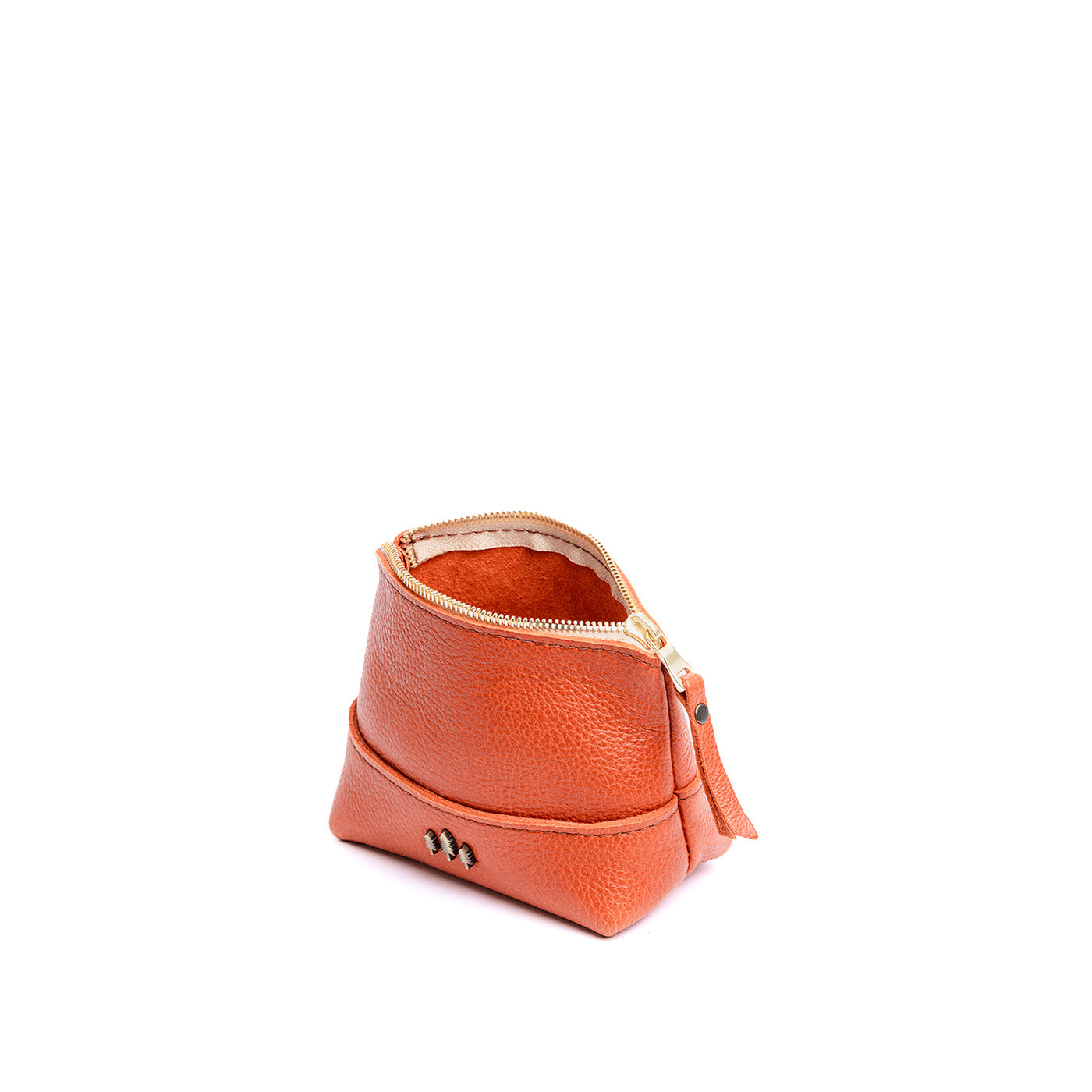 Leather Zipper Pouch with Wrist Strap & Flat Base | Almost Perfect Chelsea