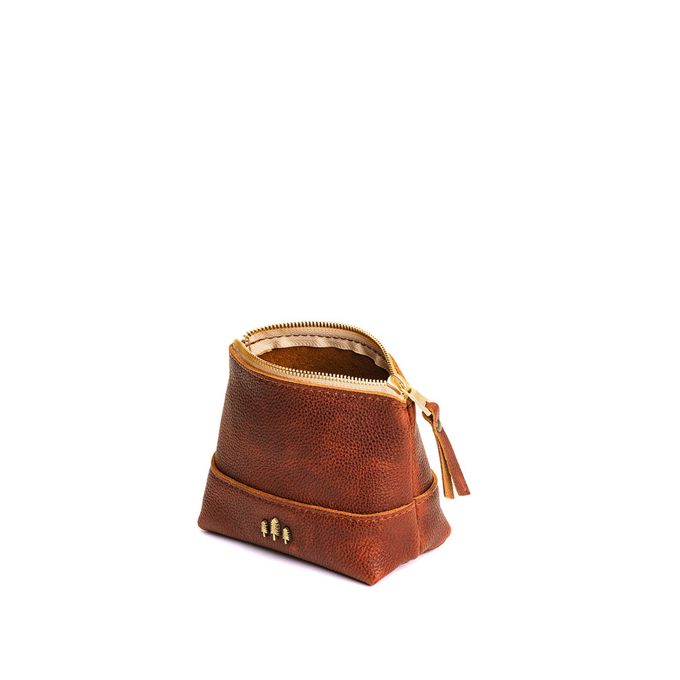 Leather Zipper Pouch with Wrist Strap & Flat Base | Almost Perfect Chelsea