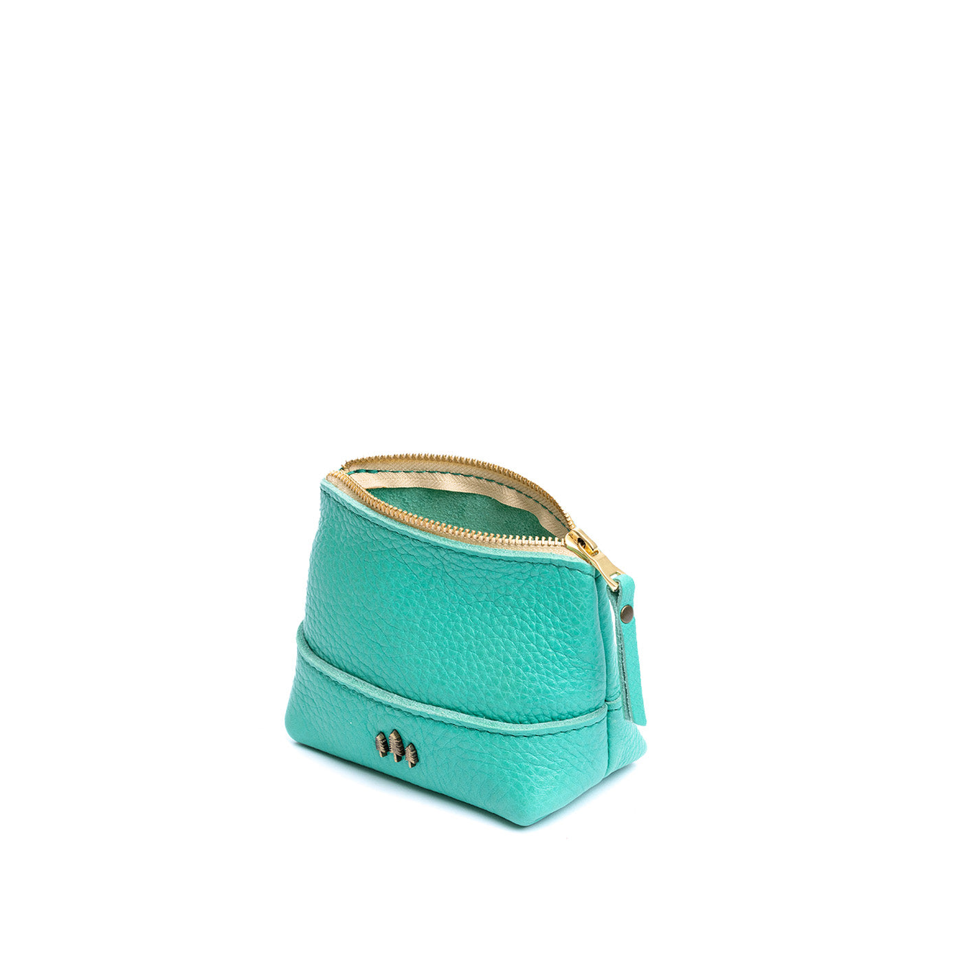 Leather Zipper Pouch with Wrist Strap & Flat Base | Almost Perfect Chelsea