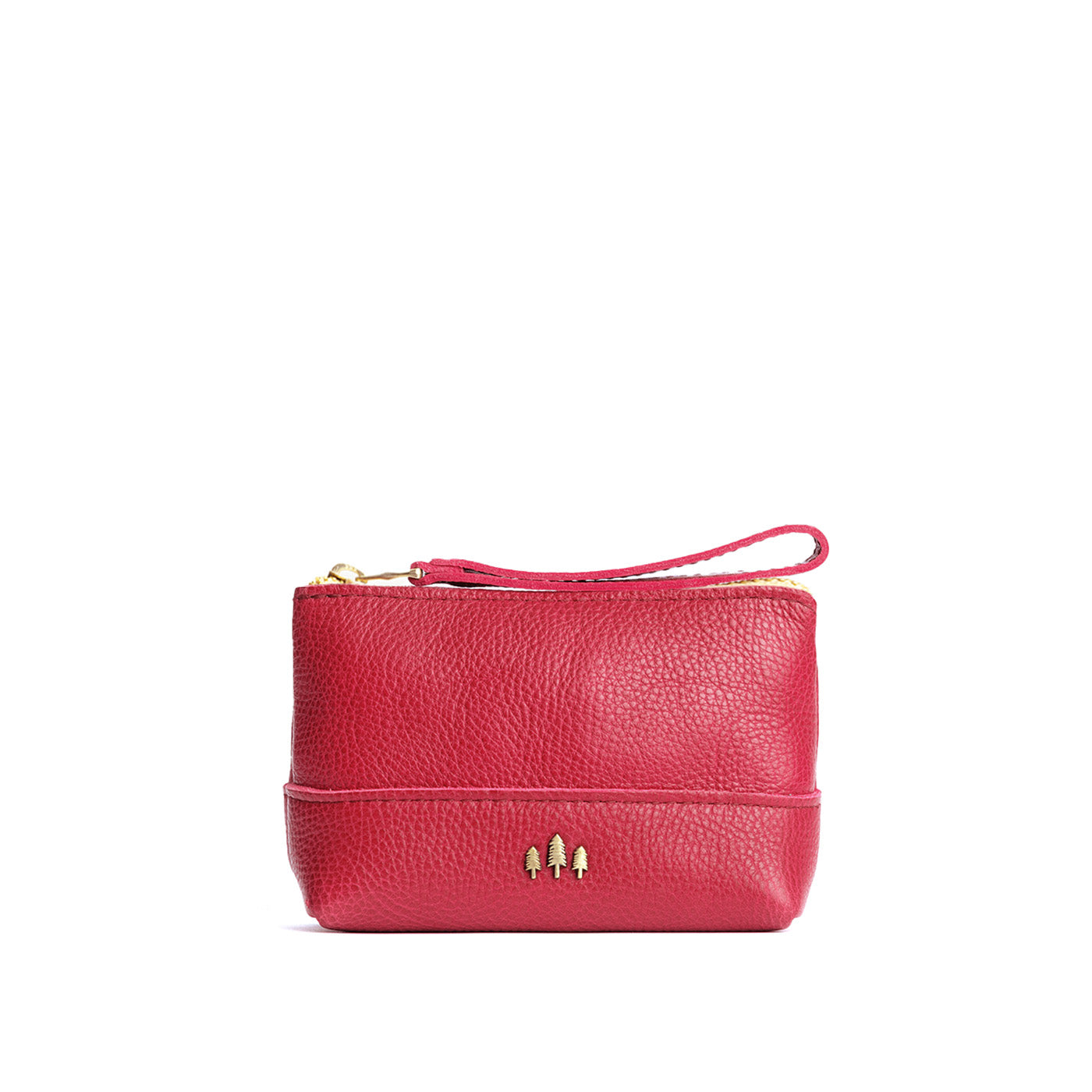 Leather Zipper Pouch with Wrist Strap & Flat Base | Almost Perfect Chelsea