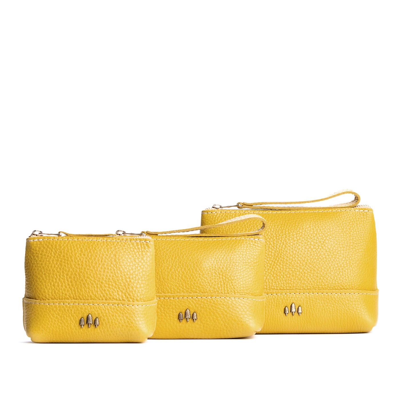 Leather Zipper Pouch with Wrist Strap & Flat Base | Almost Perfect Chelsea