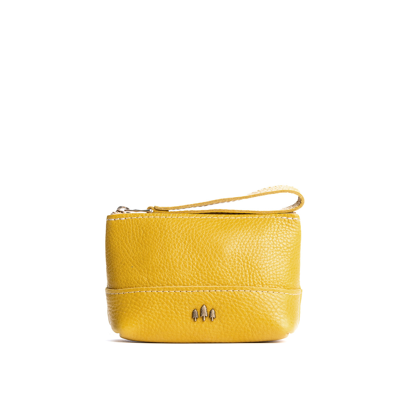 Leather Zipper Pouch with Wrist Strap & Flat Base | Almost Perfect Chelsea