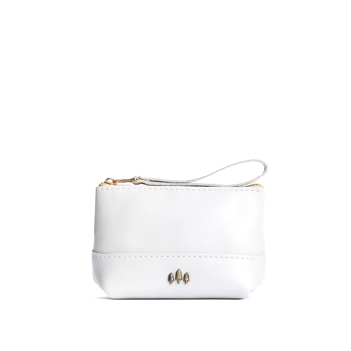 Leather Zipper Pouch with Wrist Strap & Flat Base | Almost Perfect Chelsea
