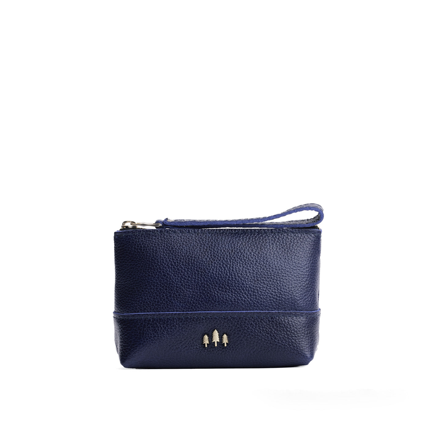 Leather Zipper Pouch with Wrist Strap & Flat Base | Almost Perfect Chelsea