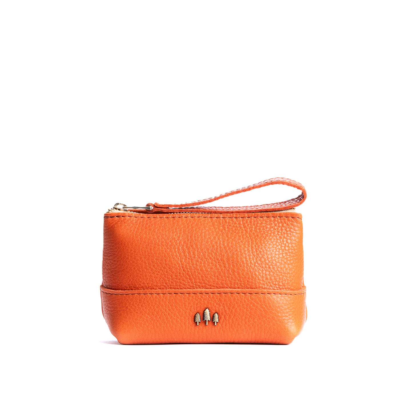 Leather Zipper Pouch with Wrist Strap & Flat Base | Almost Perfect Chelsea