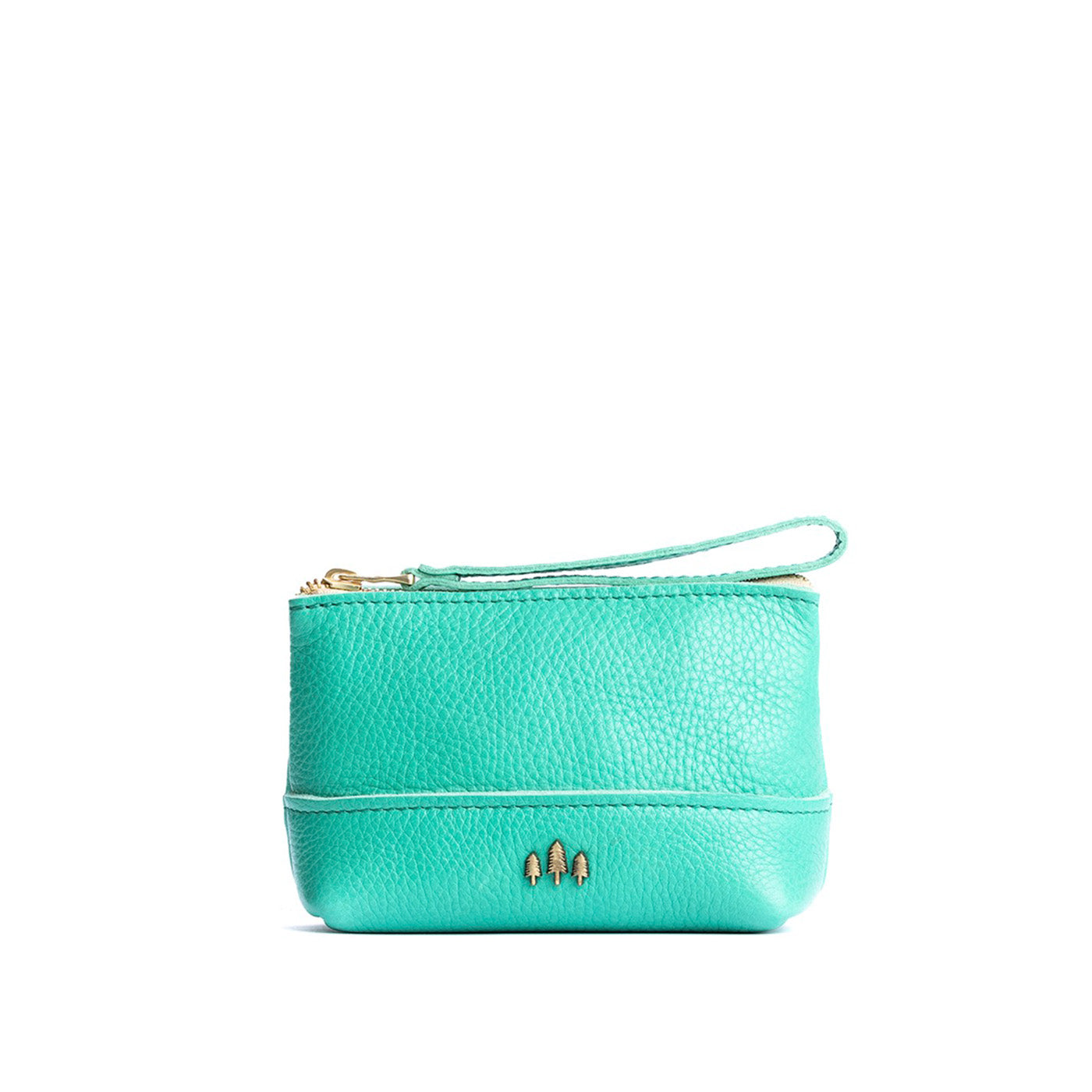 Leather Zipper Pouch with Wrist Strap & Flat Base | Almost Perfect Chelsea