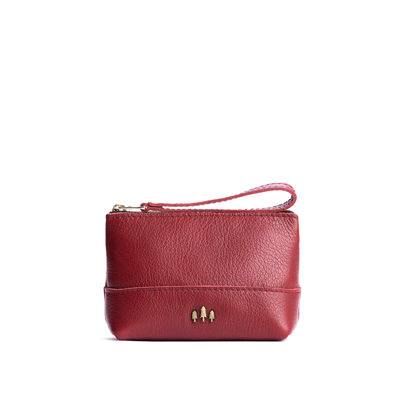 Leather Zipper Pouch with Wrist Strap & Flat Base | Almost Perfect Chelsea