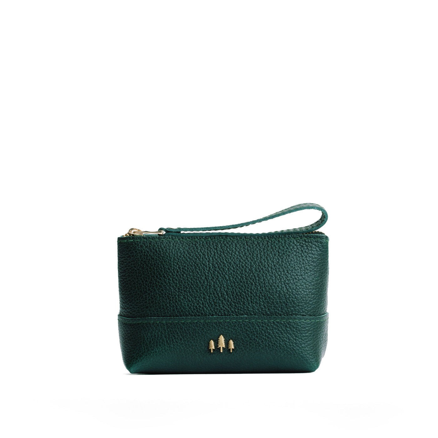 Leather Zipper Pouch with Wrist Strap & Flat Base | Almost Perfect Chelsea