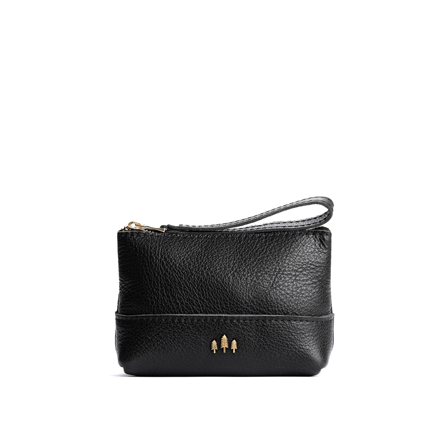 Leather Zipper Pouch with Wrist Strap & Flat Base | Almost Perfect Chelsea